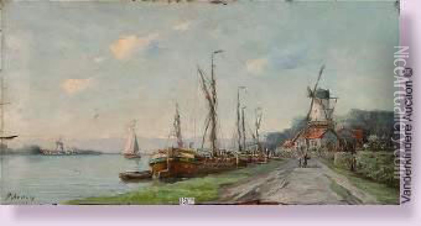 Bord De Fleuve Anime Oil Painting - Henri Arden