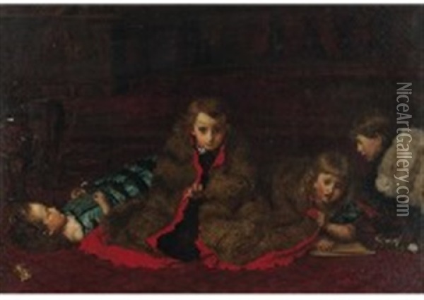 Children Of The Artist Oil Painting - John Everett Millais
