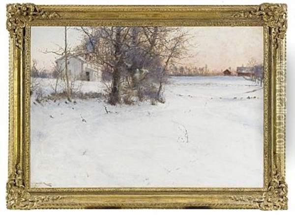 Vinter - Knapegard Oil Painting - Nils Kreuger