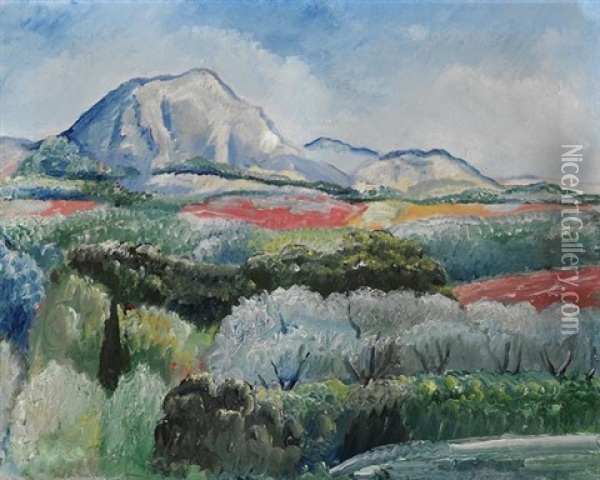 Landschaft In Der Provence (mont Sainte Victoire) Oil Painting - Paul Kleinschmidt