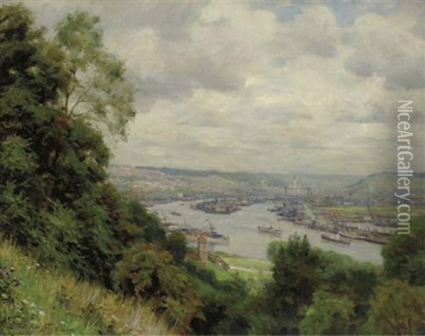 A View Of Rouen Oil Painting - Louis Aston Knight