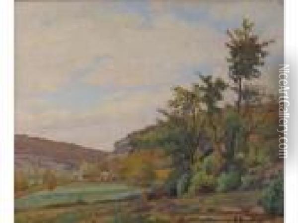 Paysage De Lorraine En Automne Oil Painting - Alfred Renaudin