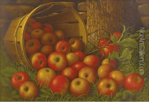 Basket Of Apples 3 Oil Painting - Levi Wells Prentice