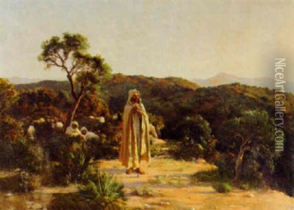 Bedouin Shepherds Oil Painting - Paul Jean Baptiste Lazerges