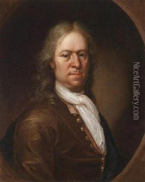 Portrait Of A Gentleman Oil Painting - Johann Kupetzki