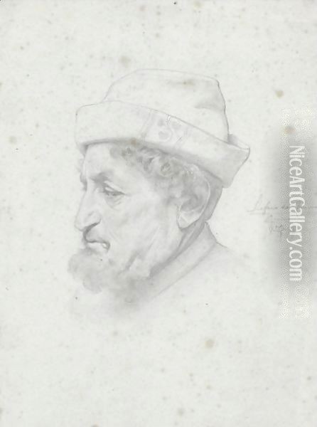 Study Of A Bust Of The Poet Bellini Oil Painting - Lord Frederick Leighton