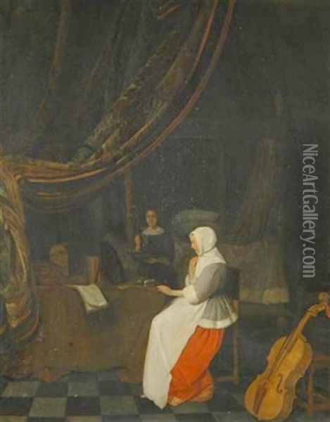 Lady At Her Toilette Oil Painting - Quiringh Gerritsz van Brekelenkam