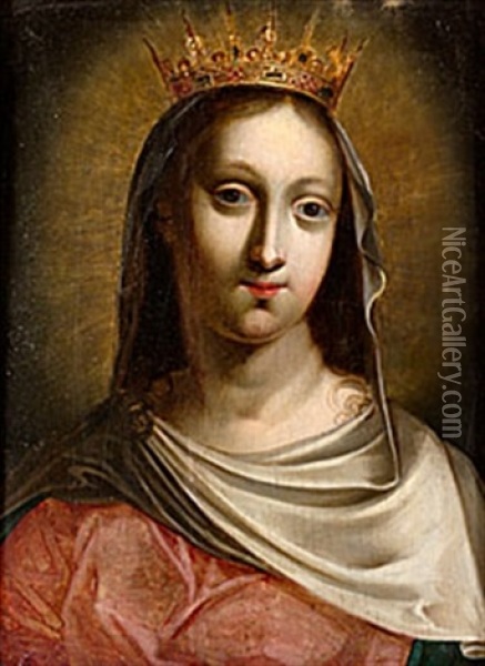 Madonnan Med Gyllene Krona Oil Painting - Pedro de Moya