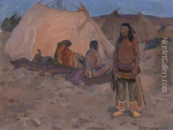 The Encampment Oil Painting - Eanger Irving Couse