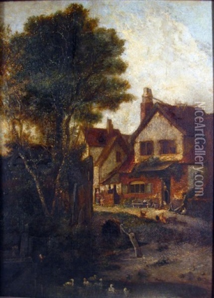 St. Martins Old Houses Oil Painting - John Crome the Elder