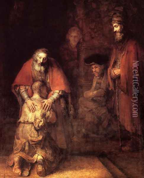 The Return of the Prodigal Son Oil Painting - Harmenszoon van Rijn Rembrandt