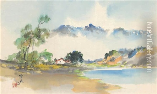 Above The Clouds Oil Painting - Kin'ichiro Ishikawa