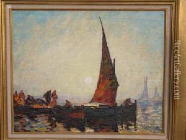 Voile Rouge Oil Painting - Louis Pastour