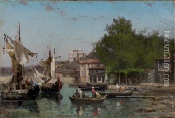 Beicos Sur Le Bosphore Oil Painting - Germain Fabius Brest