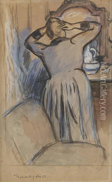 Dame A Sa Toilette Oil Painting - Georges Lemmen