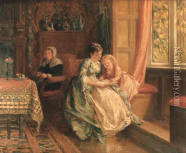 Three Ages Of Woman Oil Painting - Alfred Walter Bayes