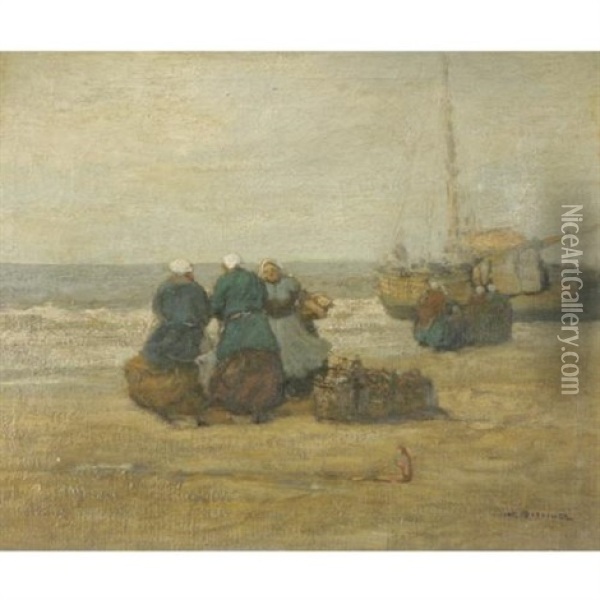 Waiting For The Boats Oil Painting - William Ritschel