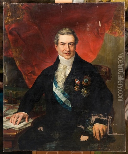 Retrato De Jose Ferraz Y Cornel Oil Painting - Vicente Lopez y Portana