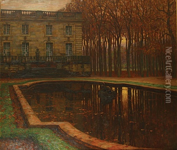 Bassin Du Petit Trianon En Automne Oil Painting - Victor Olivier Gilsoul