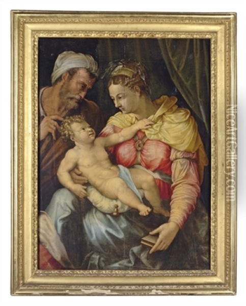 The Holy Family Oil Painting -  Perino del Vaga