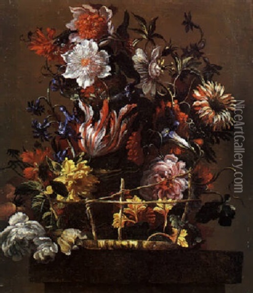 Nature Morte Di Fiori Oil Painting - Nicolas Baudesson