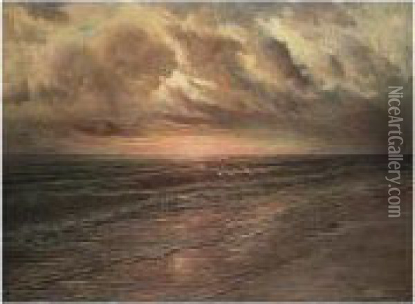 Marine At Sunset Oil Painting - Joseph, Jos. Schippers