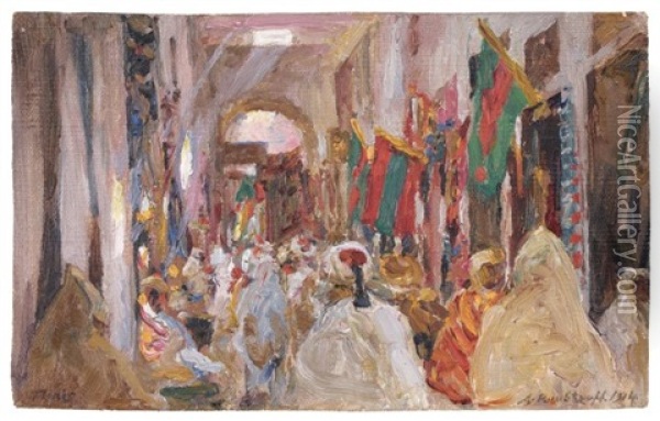 Vue De Tunis Oil Painting - Alexandre Roubtzoff