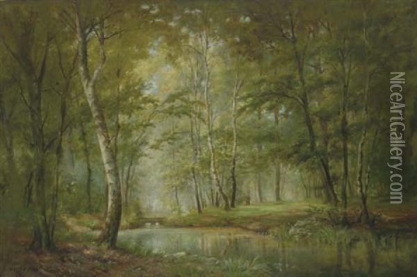 A Forest In Barbizon Oil Painting - Laszlo Paal