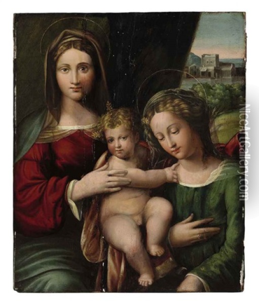 The Madonna And Child With Saint Catherine Oil Painting - Benvenuto Tisi da Garofalo