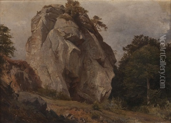 Externstein Oil Painting - August Friedrich Kessler