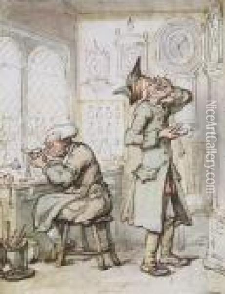 Watchmakers Oil Painting - Thomas Rowlandson