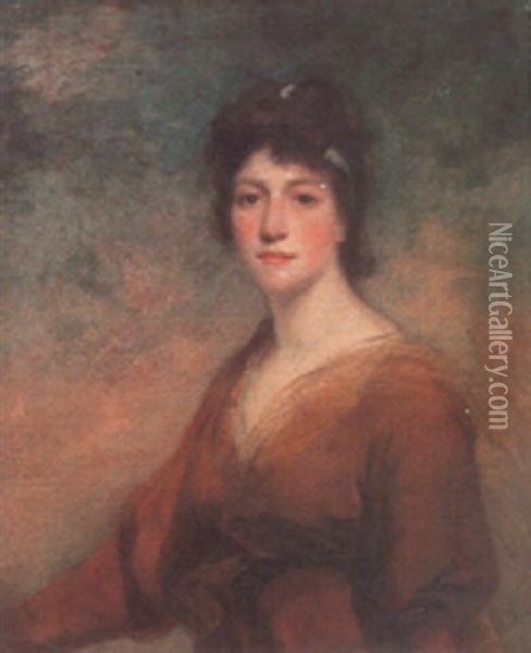 Portrait Of The Hon. Mrs. Augustus Phipps Oil Painting - Sir John Hoppner