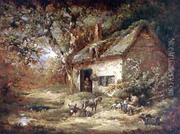 Cottage Door with a Donkey Oil Painting - George Morland