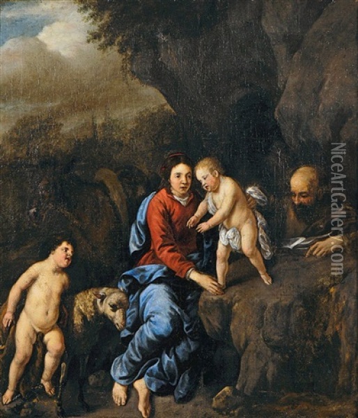 Heilige Familie Mit Johannesknaben Oil Painting - Jan Van Balen