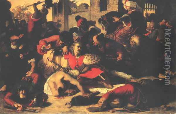 Capture of Nyary and Pekry at Szolnok 1853 Oil Painting - Mor Than