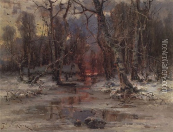 Forest Clearing Oil Painting - Yuliy Yulevich (Julius) Klever