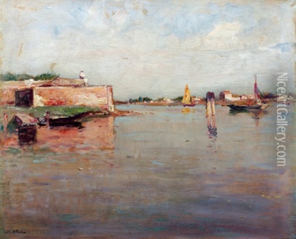 Vue Des Martigues Oil Painting - Jean Baptiste Olive