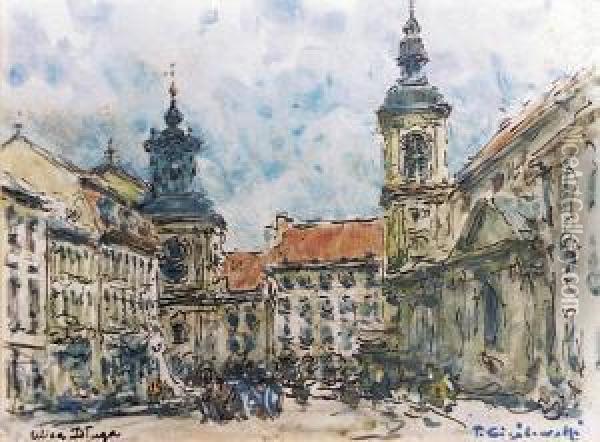 Widok Na Ulice Dluga W Warszawie Oil Painting - Tadeusz Ii Cieslewski