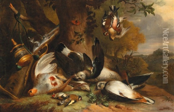 A Hunting Still Life With Game Oil Painting - Jakob Bogdani