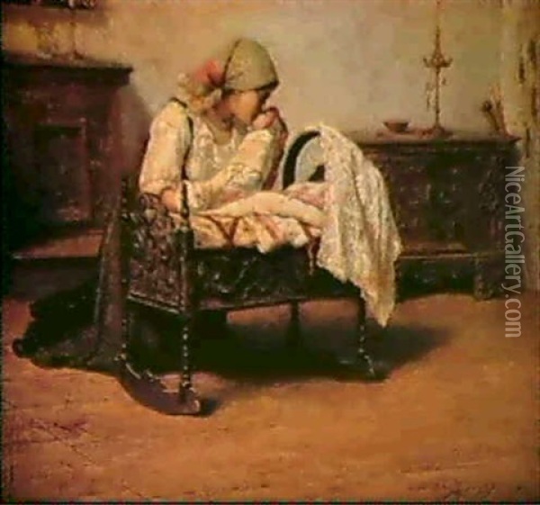 A Tender Moment Oil Painting - Giuseppe Del Pozzo