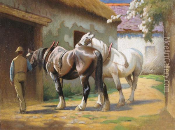 A Day's Work Done Oil Painting - Nassau Blair Browne