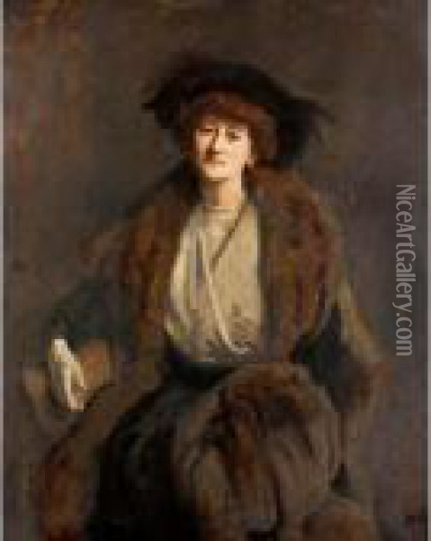 Portrait Of A Lady Oil Painting - Reginald Grenville Eves