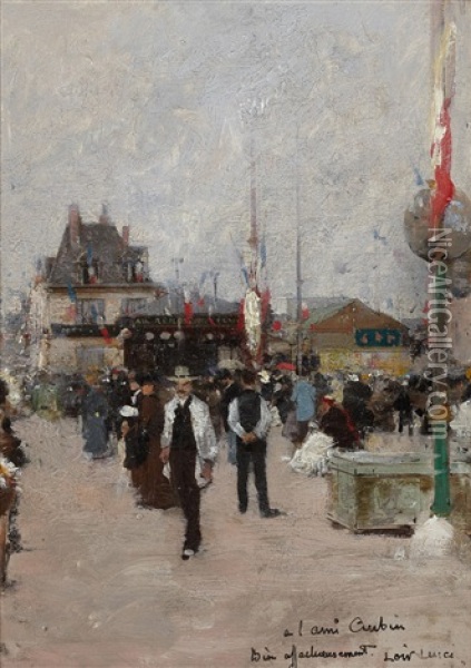 Le 14 Juillet, Paris Oil Painting - Luigi Loir