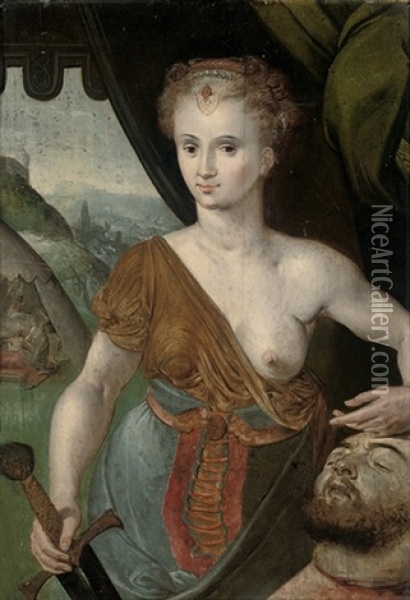 Judith With The Head Of Holofernes Oil Painting - Frans Floris the Elder