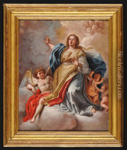 Vergine In Gloria Oil Painting - Francesco Solimena