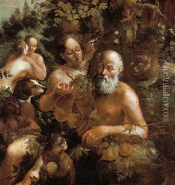 Allegoria Della Seduzione Oil Painting - Domenico Guidobono